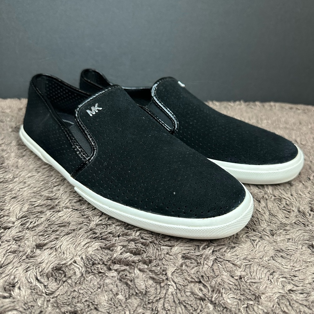 Michael Kors Black and White Slip-On Loafers